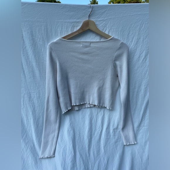 Cream Cropped Cardigan - Picture 2 of 4